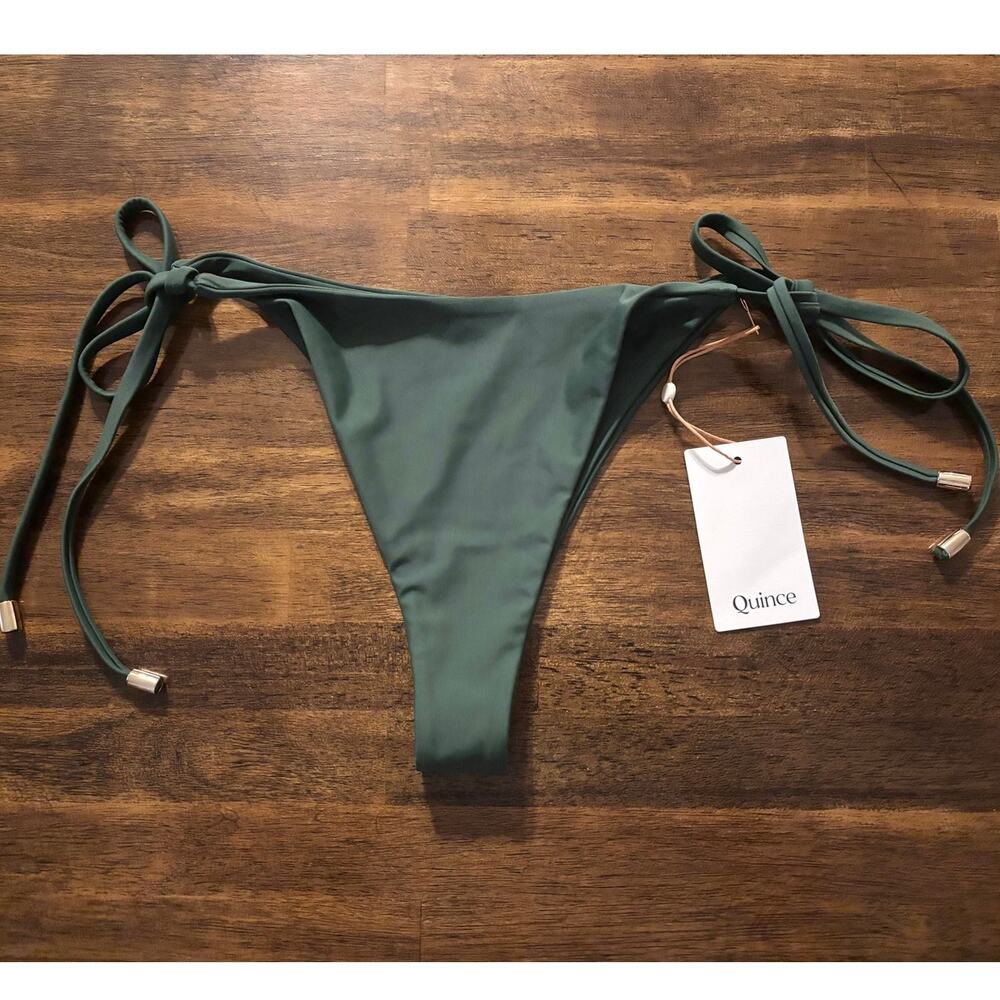 Quince Women’s XL Bikini Bottom Bathing Suit String Side Tie Cheeky Swim